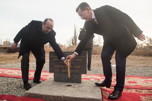 Həştərxanda Azərbaycan Biznes Mərkəzinin təməli qoyulub - FOTOLAR