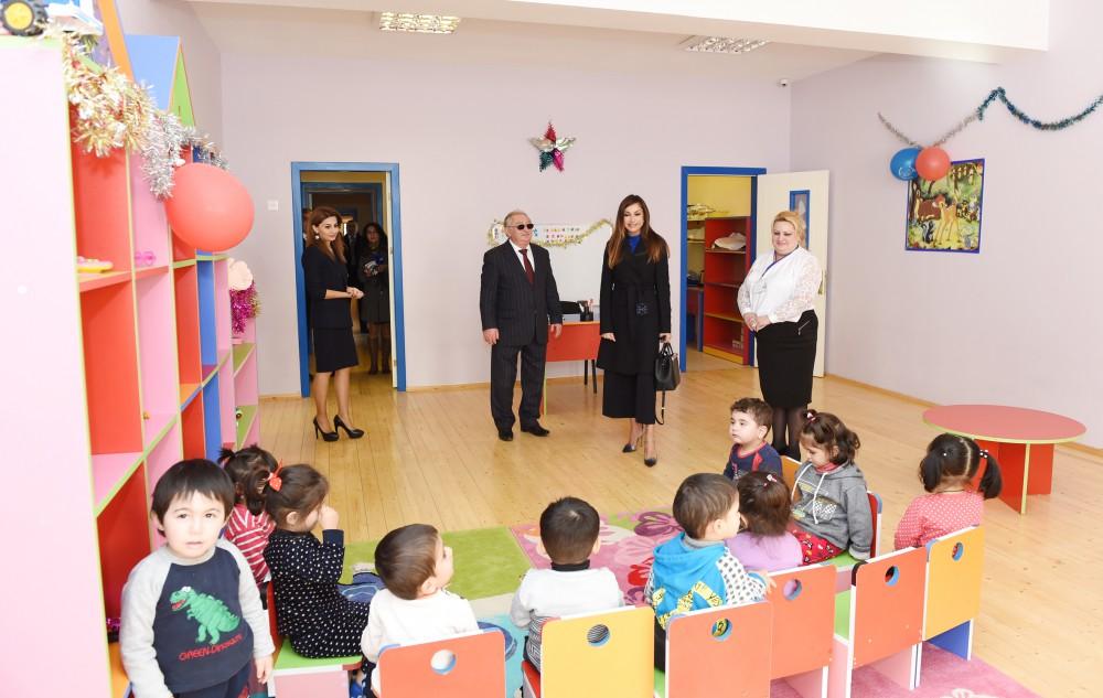 Birinci xanım Binədə tikilən uşaq bağçasının açılışında olub- FOTOLAR
