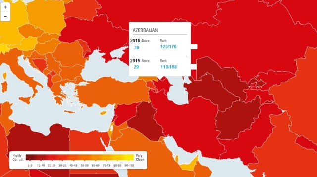 Azərbaycan korrupsiya g&ouml;stəricilərinə g&ouml;rə &ouml;lkələr arasında vəziyyətini yaxşılaşdırıb - HESABAT  