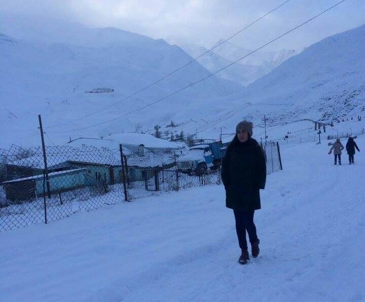 Xınalıqda 20 dərəcə şaxta var, qar dərsləri dayandırmayıb - FOTOLAR  