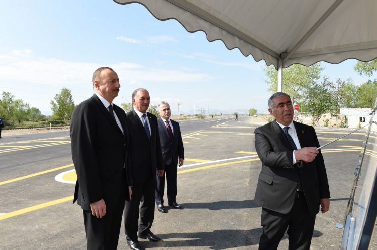 Prezident Salahlı-Balçılı-Ağqıraqlı-Varvara-Cırdaxan avtomobil yolunun açılışında iştirak edib