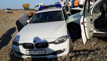 Ələt-Astara yolunda polis maşını "Mercedes"lə toqquşub, 2 ölü, 3 yaralı