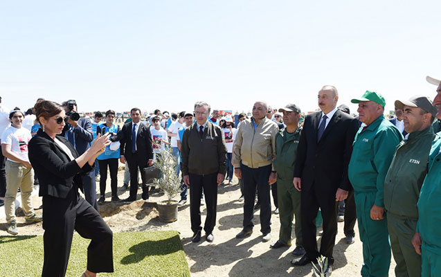 Prezident və birinci xanım ağacəkmə aksiyasında şəkil &ccedil;əkdirdilər - FOTOLAR