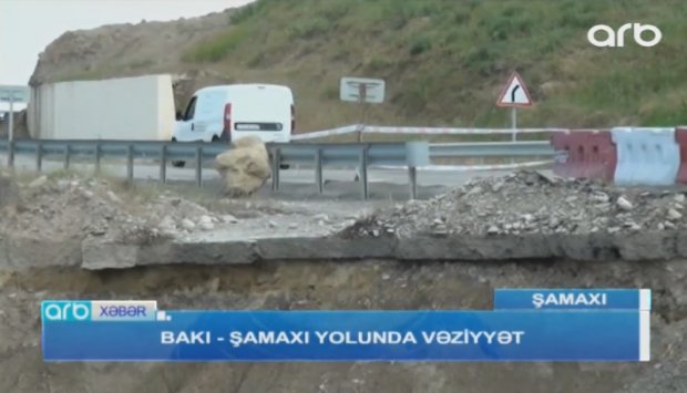 Bakı-Şamaxı yolunda sürüşmə təhlükəsi yarandı