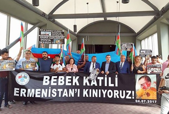 İstanbulda erməni vəhşiliyinə qarşı etiraz yürüşü keçirilib