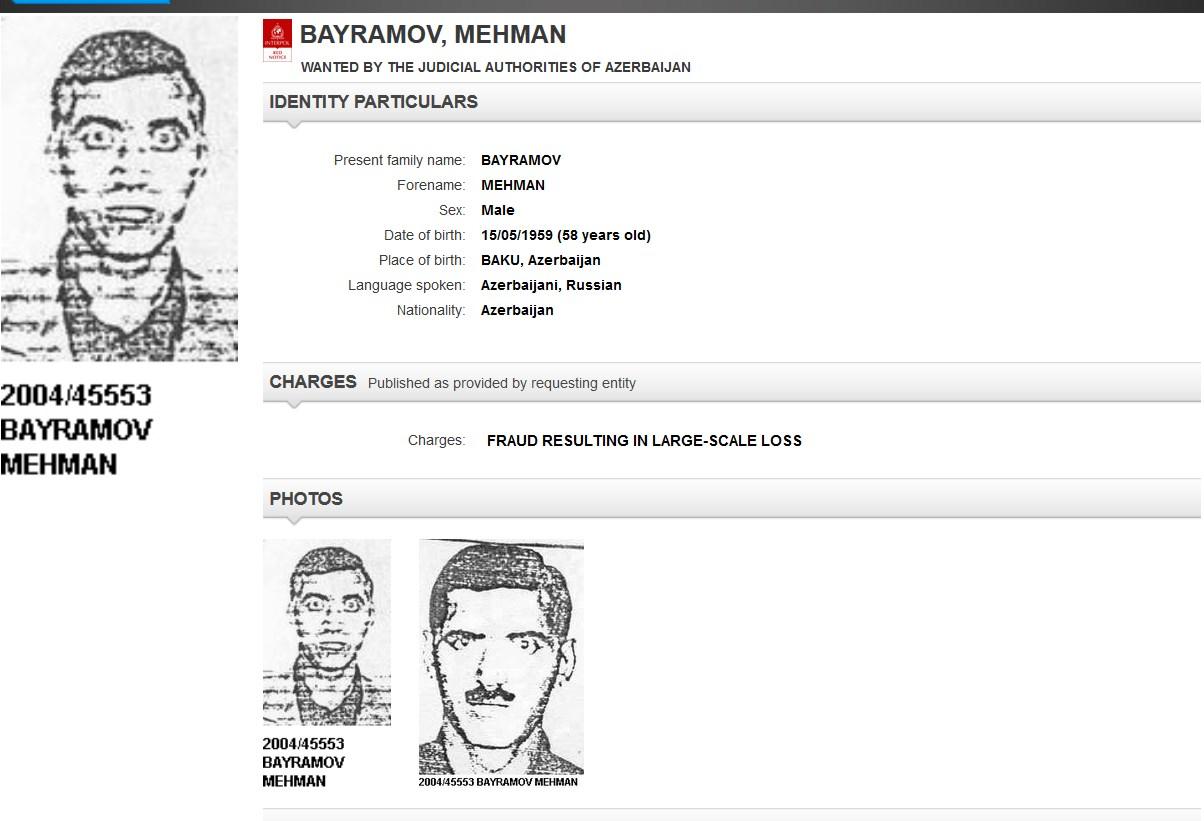 Daha bir azərbaycanlı İnterpolun axtarışına verildi – maliyyə fırıldaqçılığı
