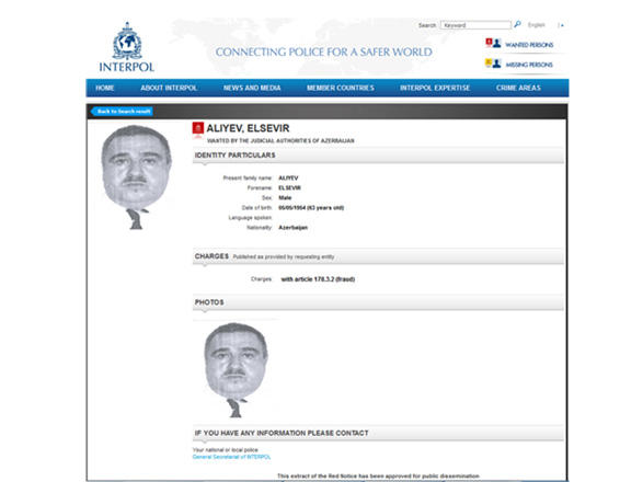 İnterpol daha bir azərbaycanlını axtarışa verib