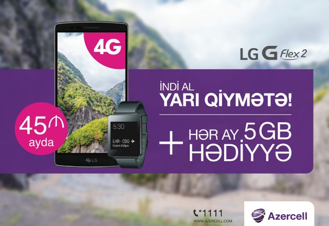4G-dəstəkli LG FLEX 2 smartfonu indi yarı qiymətə