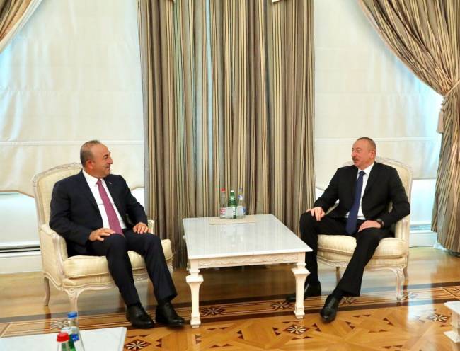 İlham Əliyev Mövlud Çavuşoğlunu  qəbul edib - Yenilənib