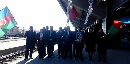 Jurnalistlər və QHT nümayəndələri Bakı-Tbilisi-Qars dəmiryolunun son dayanacağında - FOTOLAR