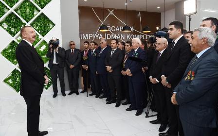 İlham Əliyev Ağcabədi Olimpiya İdman Kompleksinin açılışında 