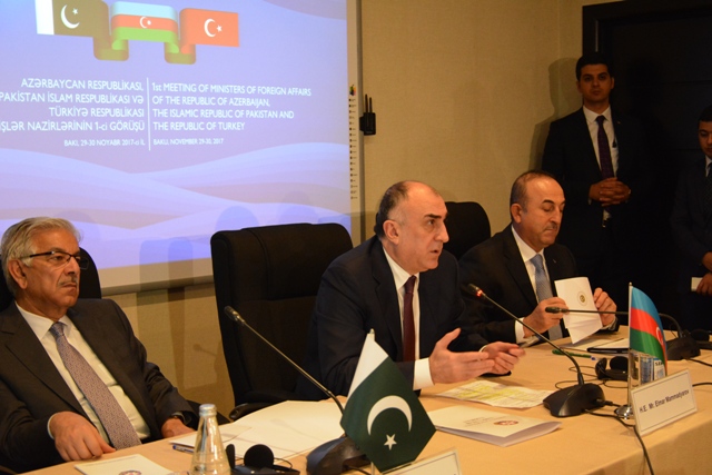 Azərbaycan, Türkiyə, Pakistan xarici işlər nazirləri Bakı Bəyannaməsi qəbul etdilər