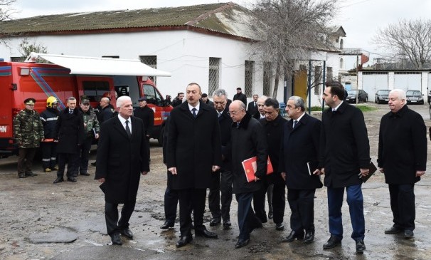 Prezident 24 nəfərin öldüyü yanğın ərazisində - FOTOLAR + YENİLƏNİB