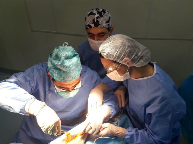 Bakıda həkimlər xəstənin dilaltı nahiyəsinə qoldan g&ouml;t&uuml;r&uuml;lm&uuml;ş toxuma k&ouml;&ccedil;&uuml;rd&uuml;lər