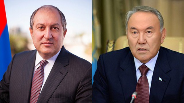 Nazarbayev Ermənistan prezidentinə zəng etdi 