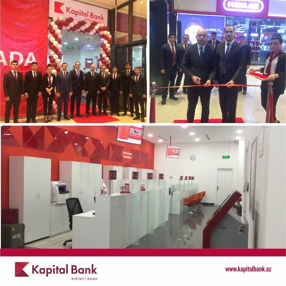 Kapital Bank-ın Gənclik Mall filialı əvvəlki ünvanında fəaliyyət göstərir