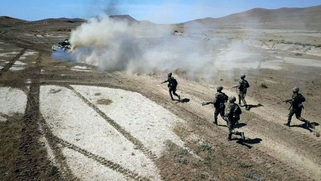 Təlimlərin döyüş atışlı mərhələsi başlayıb - FOTOLAR