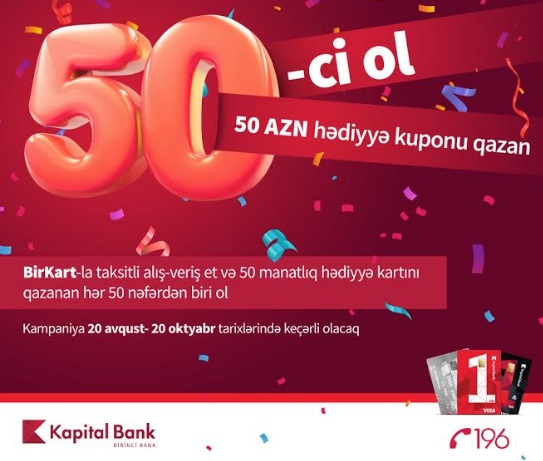 50-ci ol, 50 AZN qazan!