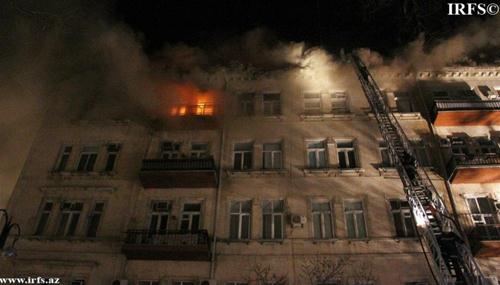 Bakıda yaşayış binası yandı: 8 nəfər təxliyyə edildi 