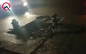 Sumqayıtda yol çökdü 