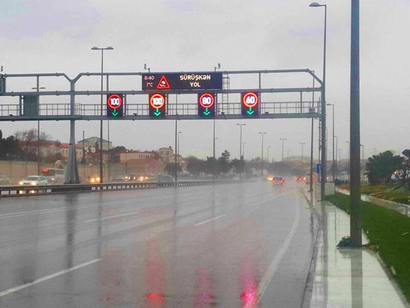 Azərbaycanda qış havası - Bu yollarda sürət həddi aşağı salındı