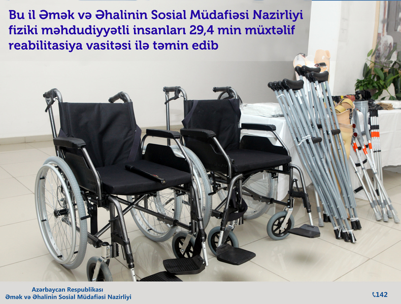 Nazirlik 1200-ə yaxın uşağa əlil arabası verib
