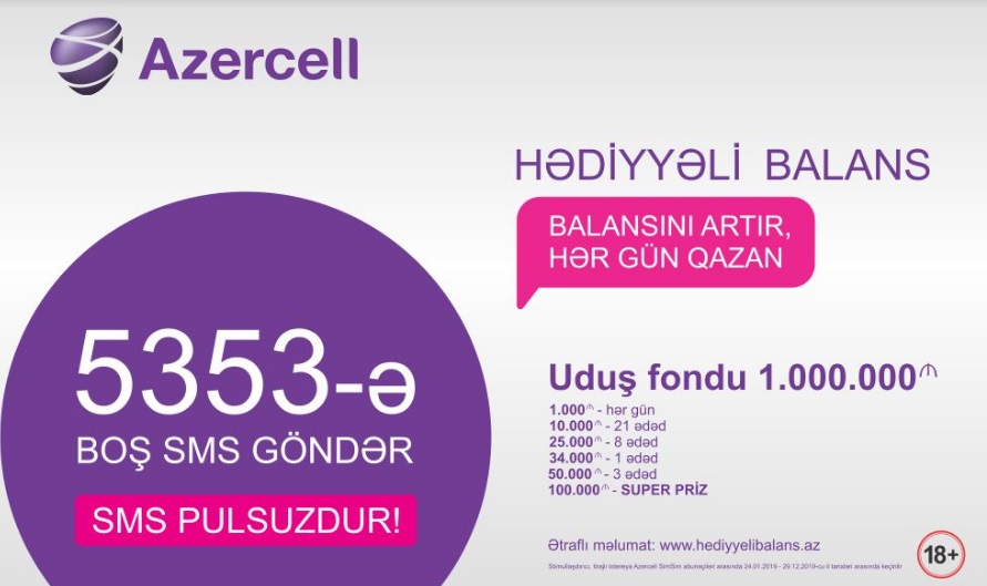 Azercell-dən 100 000 AZN-ə qədər hədiyyə qazanmaq imkanı