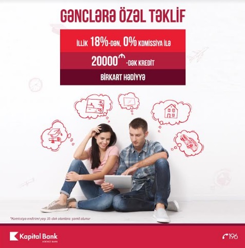 Kapital Bank-dan gənclərə komissiyasız kredit