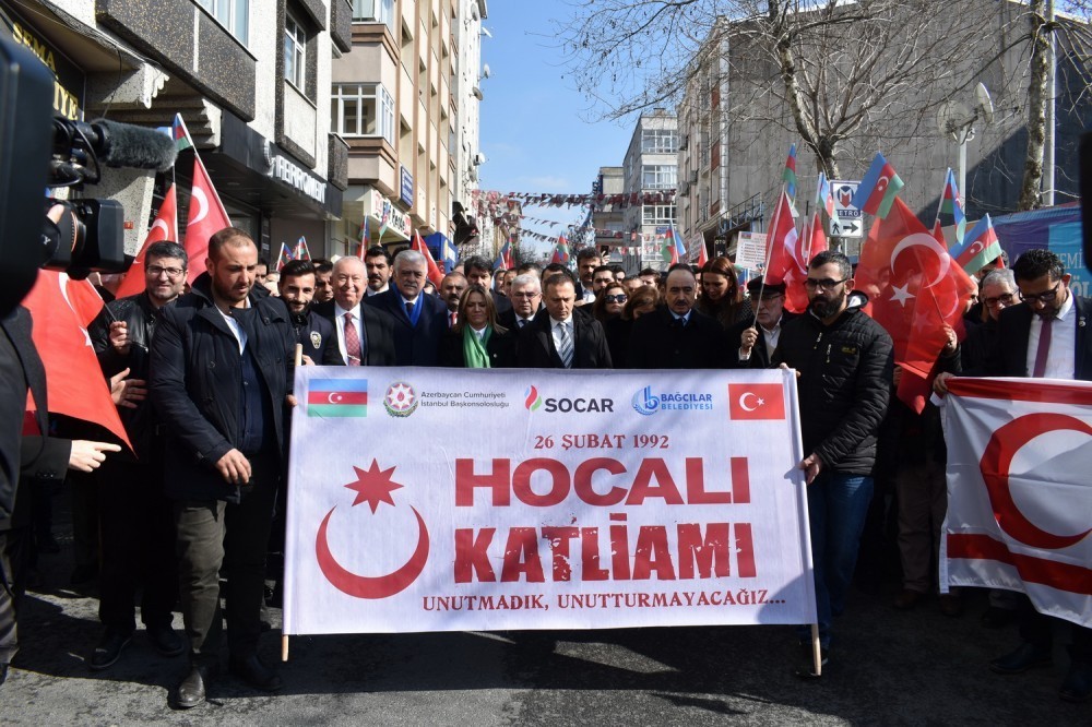 İstanbulda Xocalı yürüşü keçirildi