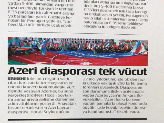 Türkiyə mətbuatı Azərbaycan diasporunun gücündən YAZDI