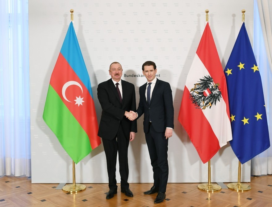 İlham Əliyevin Avstriyanın Federal Kansleri ilə görüşüb - YENİLƏNİB, FOTO
