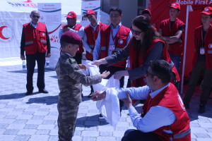 Qızıl Aypara Cəmiyyəti Cocuq Mərcanlıda humanitar aksiya keçirdi - FOTOLAR
