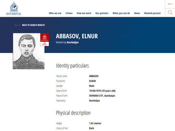 Bu azərbaycanlı interpol xətti ilə axtarılır  