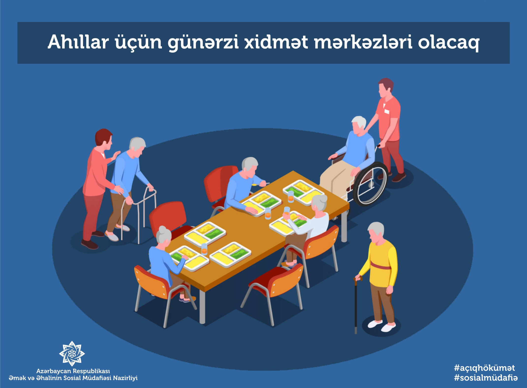 Ahıllar üçün də günərzi xidmət mərkəzləri olacaq  