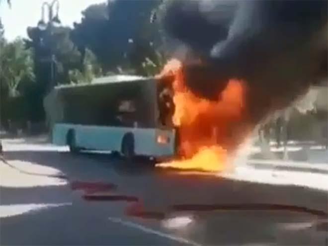 Məşhəd avtobusunda yanğın oldu  