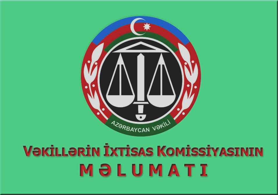 Vəkillər Kollegiyasının üzvlüyünə qəbul üçün sənəd qəbulu davam edir