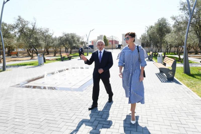 Mehriban Əliyeva Kürdəxanıda yeni yaradılan parkın açılışında olub- FOTOLAR