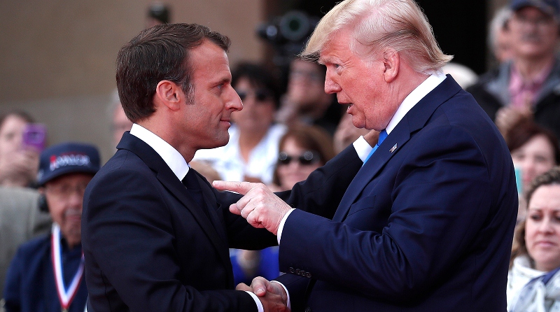Tramp Fransa prezidentinə hirsləndi