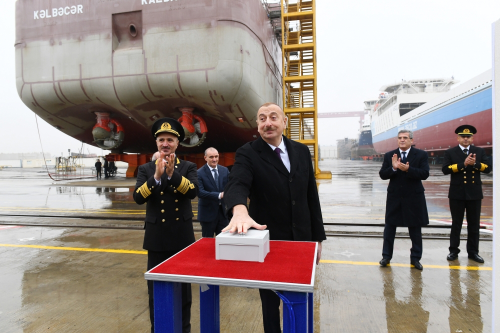 Prezident “Laçın” tankerinin istismara verilməsi mərasimində - FOTOLAR