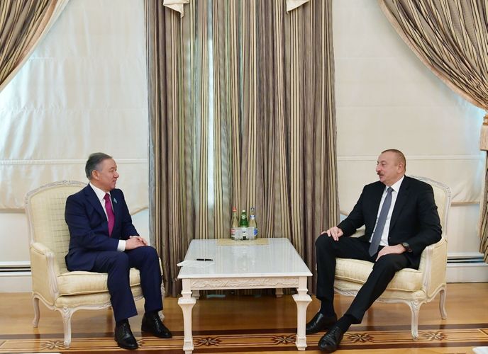 Prezident İlham Əliyev Qazaxıstan parlamentinin sədrini qəbul edib - YENİLƏNİB