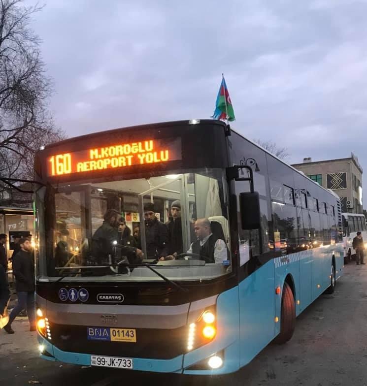 Binə qəsəbəsinə 12 metrlik avtobuslar xəttə buraxıldı - FOTO