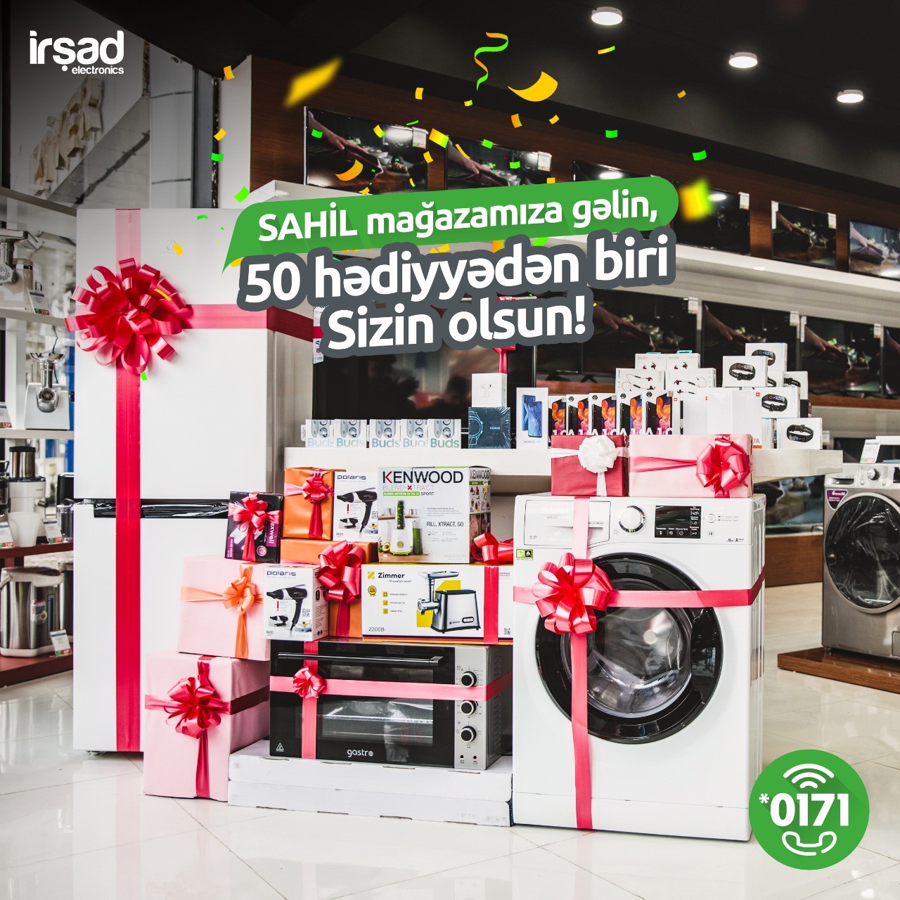 İrşad Electronics-in hədiyyə karvanı Sahil qəsəbəsinə yollanır (R)