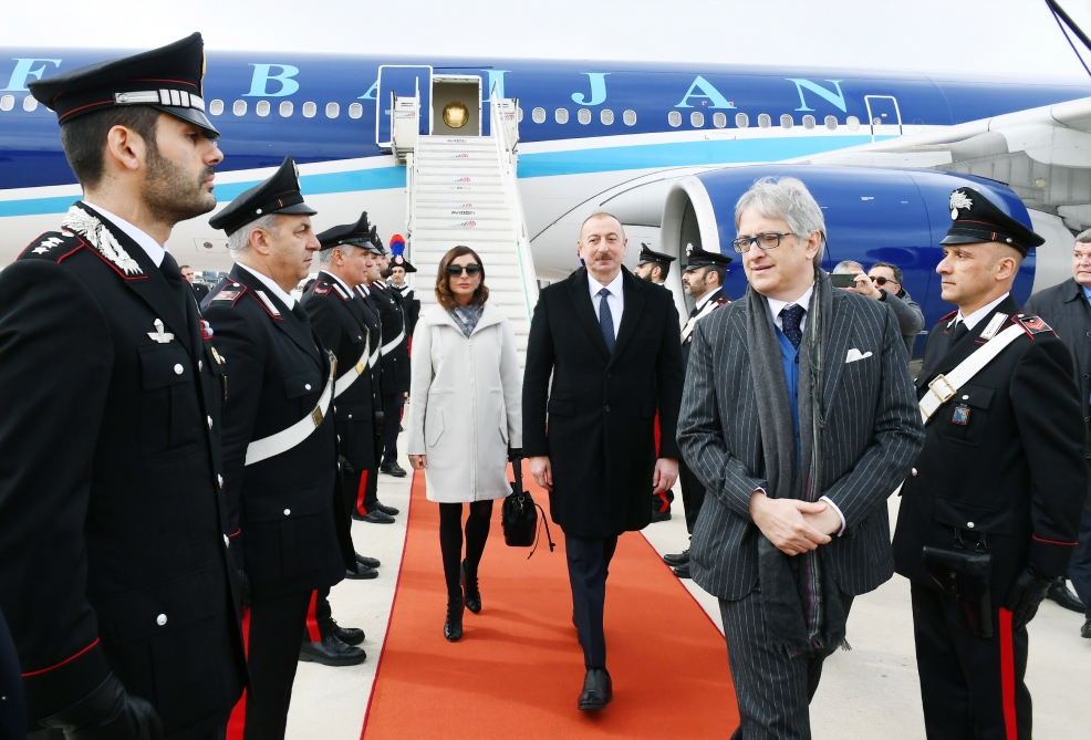 Prezident İlham Əliyev və Mehriban Əliyeva İtaliyada səfərdədir