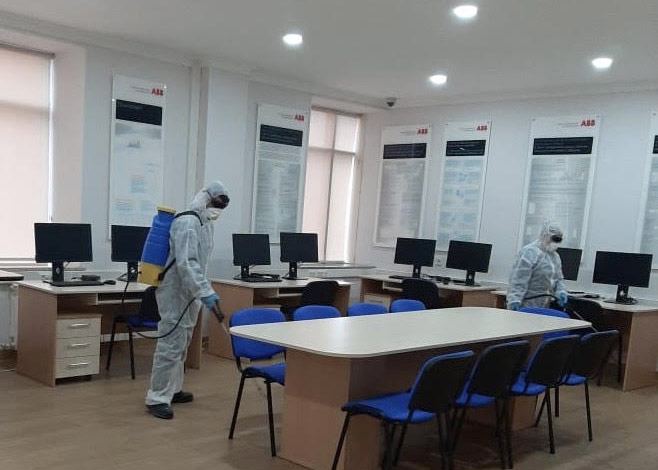 Bakı Ali Neft Məktəbi növbəti dəfə əsaslı dezinfeksiya edildi - FOTO
