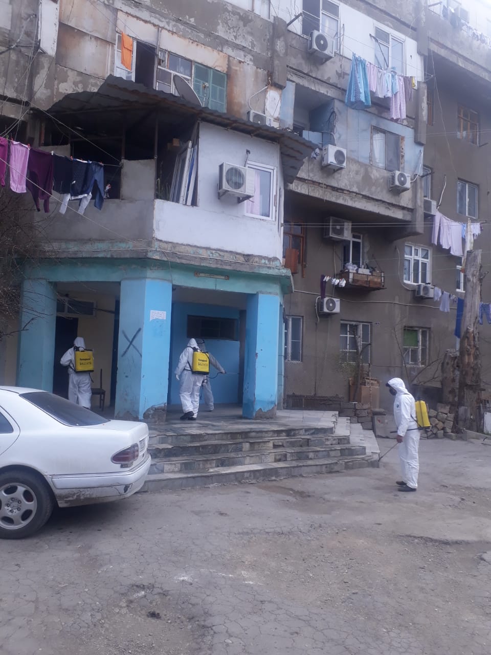 Məcburi köçkünlərin məskunlaşma yerlərində dezinfeksiya - FOTOLAR