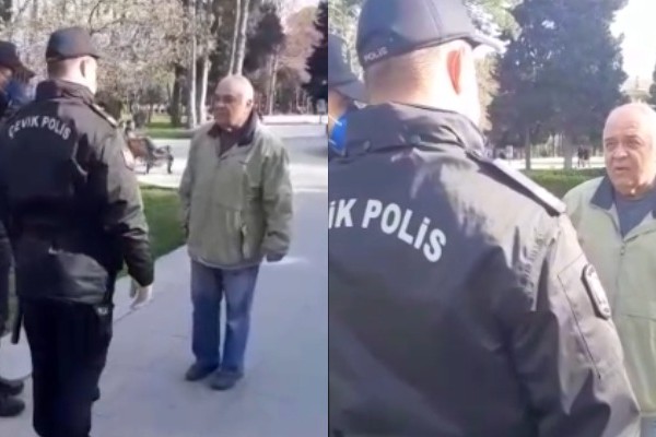 Polislər yaşı 65-dən yuxarı əcnəbi vətəndaşa xəbərdarlıq etdi - VİDEO