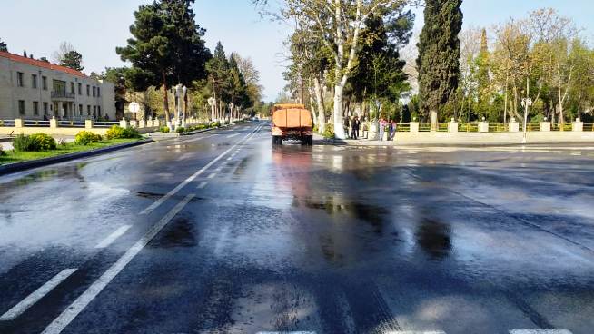 Goranboy rayonunda koronavirusla mübarizə işləri davam edir - FOTO
