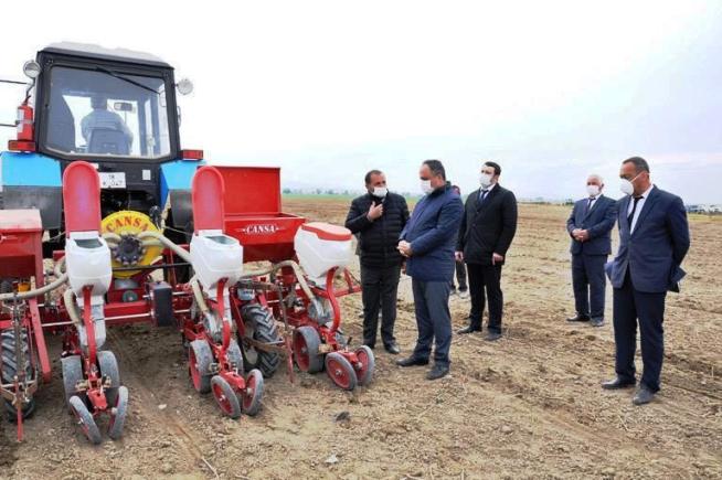 Goranboy rayonunda pambıq əkininə start verildi - FOTO