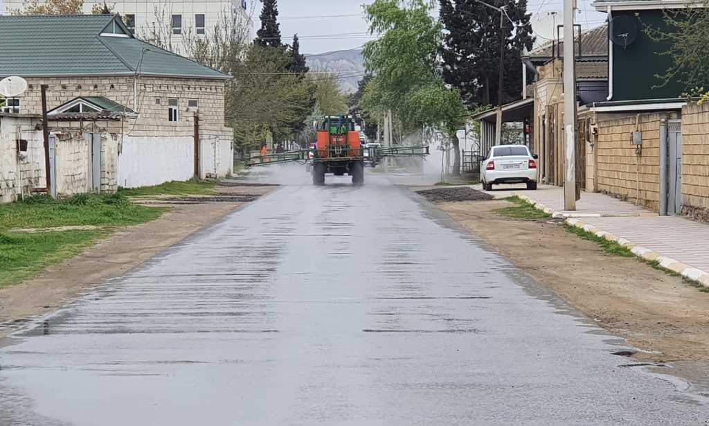 Hacıqabulda gündəlik dezinfeksiya işləri davam edir - FOTO