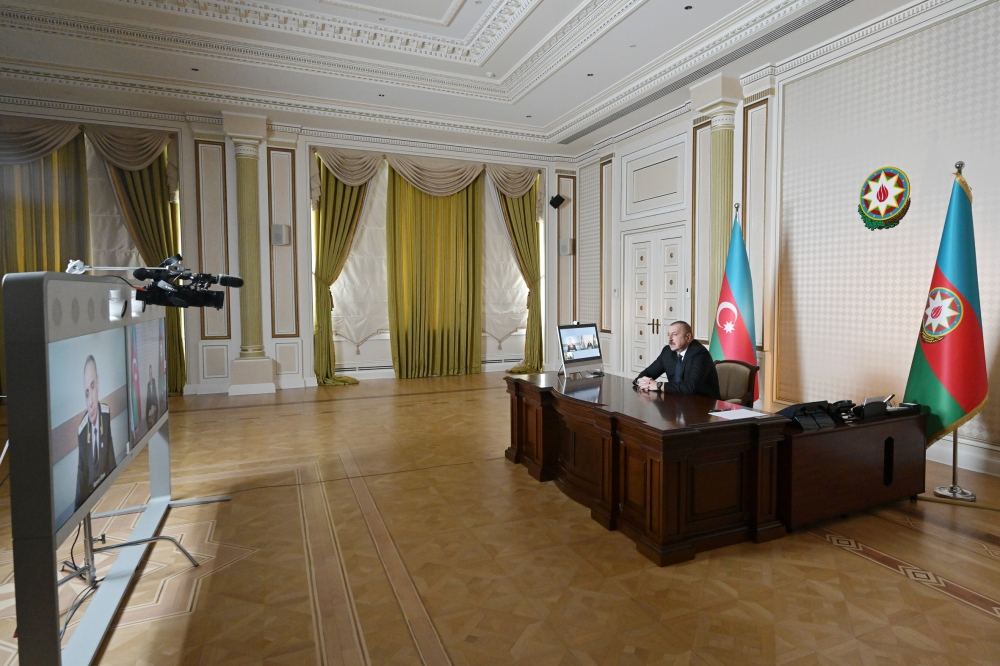 İlham Əliyev yeni Baş prokuroru videoformatda qəbul etdi - FOTO